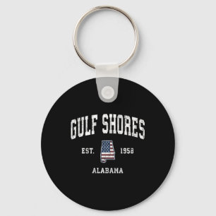 Gulf Shores Alabama Al  Amerikaanse Vlag Sport Sleutelhanger