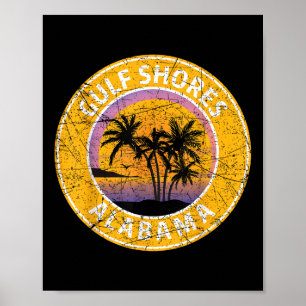 Gulf Shores Alabama Al Retro jaren 80 Summer TR Poster
