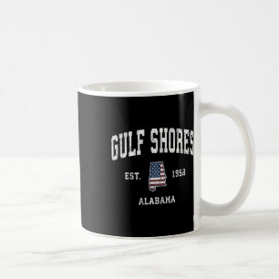 Gulf Shores Alabama Al Vintage Amerikaanse Vlag Sp Koffiemok