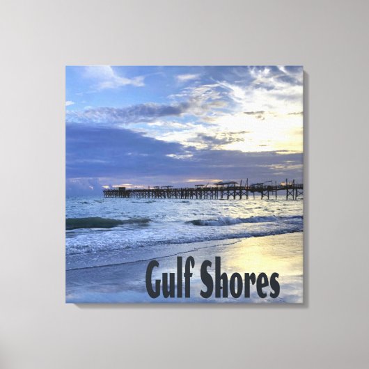 Gulf Shores Alabama Beach Sunrise Pier Canvas Afdruk (Voorkant)
