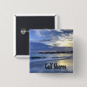 Gulf Shores Alabama Beach Sunrise Pier Vierkante Button 5,1 Cm (Voorkant /achterkant)