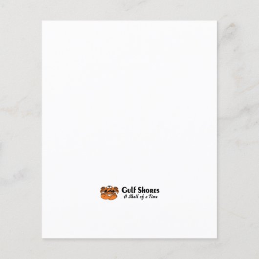 Gulf Shores Alabama Crab Flyer (Achterkant)