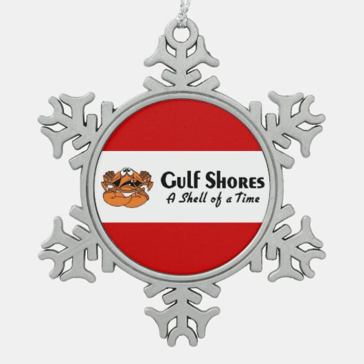 Gulf Shores Alabama Crab Tin Sneeuwvlok Ornament (Voorkant)