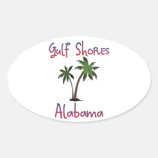 Gulf Shores Alabama Ovale Sticker (Voorkant)