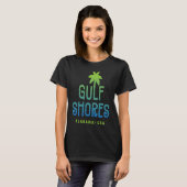 Gulf Shores Alabama Typographic Palm Tree T-shirt (Voorkant volledig)