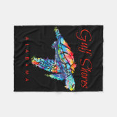 Gulf Shores Alabama Waterverf Zee Turtle Fleece Deken (Voorkant (Horizontaal))