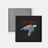 Gulf Shores Alabama Waterverf Zee Turtle Magneet (Voorkant / Achterkant)