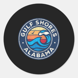 Gulf Shores Alabyma Al nautische golven Desi Ronde Sticker