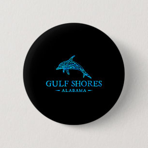 Gulf Shores Alabyma Retro Dolfijn Jongens Meisjes Ronde Button 5,7 Cm