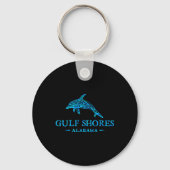 Gulf Shores Alabyma Retro Dolfijn Jongens Meisjes Sleutelhanger (Voorkant)