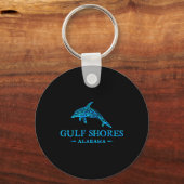 Gulf Shores Alabyma Retro Dolfijn Jongens Meisjes Sleutelhanger (Voorkant)
