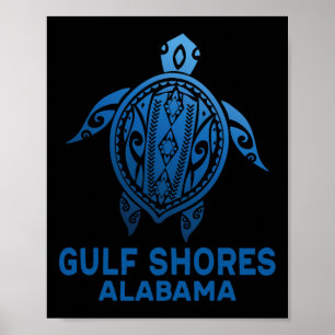 Gulf Shores Alabyma Tribyl Tattoo Blauw Zee Schild Poster
