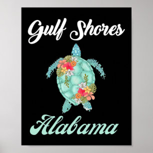 Gulf Shores Alabyma Zee Schildpad Familie Vakantie Poster