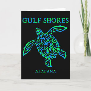 Gulf Shores Alama Retro Zeeschildpad Jongens Meisj Kaart