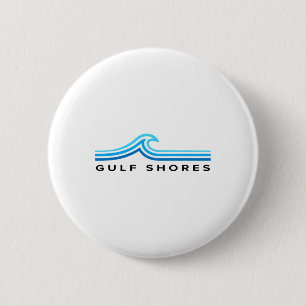Gulf Shores Alama Souvenir Golven Vintage Heren Da Ronde Button 5,7 Cm