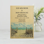Gulf Shores Beach Vintage Wedding Invitation (Debout devant)