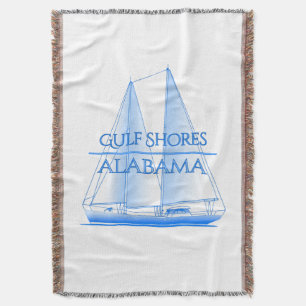 Gulf Shores Coastal Nautical Sailing Sailor Deken