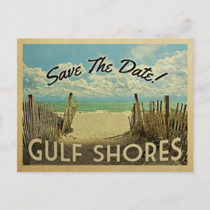 Gulf Shores sparen de Datum  Beach Nautical Aankondigingskaart