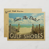 Gulf Shores sparen de Datum  Beach Nautical Aankondigingskaart (Voorkant / Achterkant)