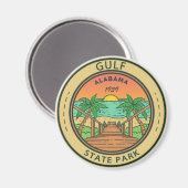 Gulf State Park Alabama Circle Badge Magneet (Voorkant / Achterkant)
