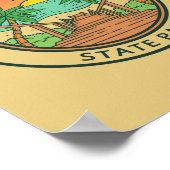 Gulf State Park Alabama Circle Badge Poster (Hoek)