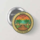 Gulf State Park Alabama Circle Badge Ronde Button 5,7 Cm (Voorkant /achterkant)