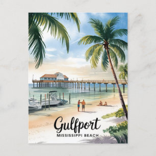 Gulfport Mississippi Beach Briefkaart