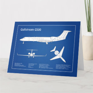 Gulfstream G500 - Vliegtuigblauwdruk plannen ABD Bedankkaart