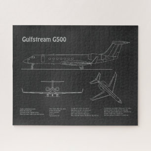 Gulfstream G500 - Vliegtuigblauwdruk Plannen PD Legpuzzel