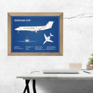 Gulfstream G-IV - Vliegtuigblauwdrukplannen ABD Foto Afdruk