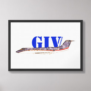 Gulfstream GIV Private Jet met gedurfde typografie Foto Afdruk