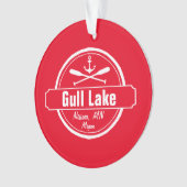 Gull Lake Minnesota-anker, peddels-stad en naam Ornament (voorkant)