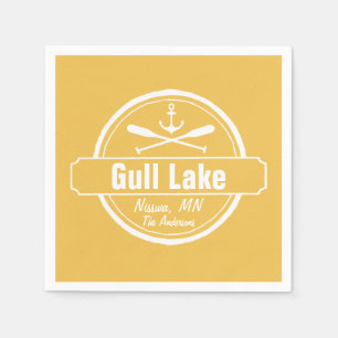 Gull Lake Minnesota-anker, peddels-stad en naam Servetten