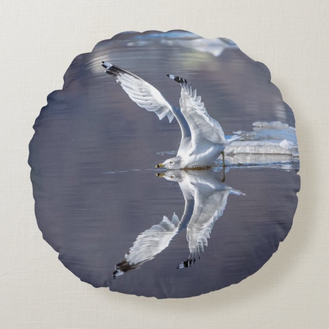 Gull Reflections Rond Kussen (Voorkant)