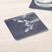 Gull Reflections Vierkante Kartonnen Onderzetter (Schuin)