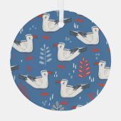 Gull Walking:  naadloos patroon. Glas Ornament (Achterkant)