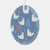 Gull Walking:  naadloos patroon. Glas Ornament (Voorkant links)