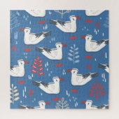 Gull Walking: naadloos patroon. Legpuzzel (Verticaal)