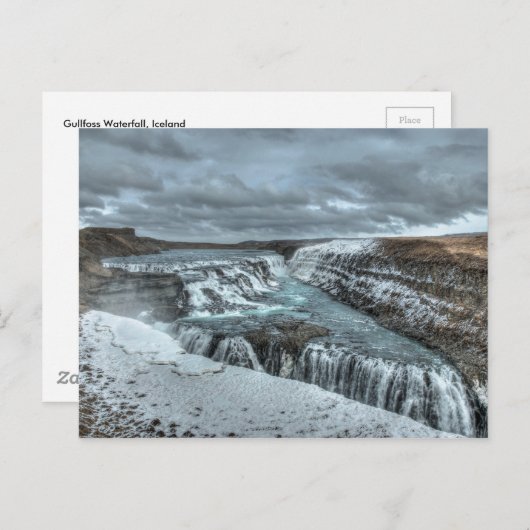 Gullfoss Waterfall, IJsland Briefkaart (Voorkant / Achterkant)
