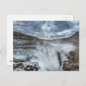 Gullfoss Waterfall, IJsland Briefkaart (Voorkant / Achterkant)