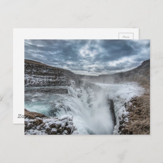 Gullfoss Waterfall, IJsland Briefkaart (Voorkant / Achterkant)