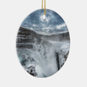 Gullfoss Waterfall, IJsland Keramisch Ornament (Rechts)