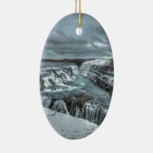 Gullfoss Waterfall, IJsland Keramisch Ornament (Rechts)