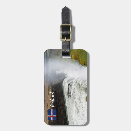 Gullfoss waterval - Zuidwest-IJsland Bagagelabel (Voorkant verticaal)