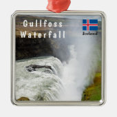 Gullfoss waterval - Zuidwest-IJsland Metalen Ornament (Voorkant)