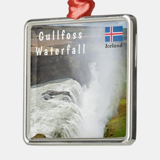 Gullfoss waterval - Zuidwest-IJsland Metalen Ornament (Links)