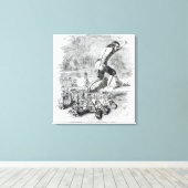 Gulliver die de vloot van Blefuscudian steelt Canvas Afdruk (Insitu (Houten vloer))
