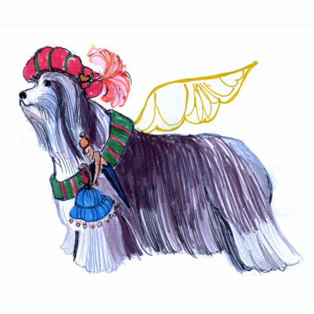 Gulliver's Angels Bearded Collie Fotobeeldje Ornament (Voorkant)