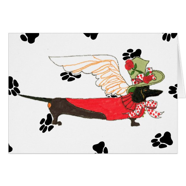 Gulliver's Angels Black Dachshund "Bone Mot" (Voorkant Horizontaal)