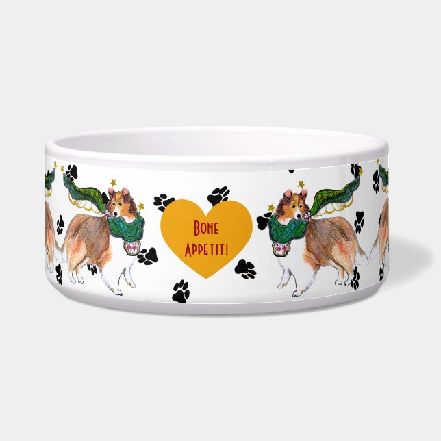 Gullivers Angels Sheltie Dog Bowl Voerbakje (Voorkant)